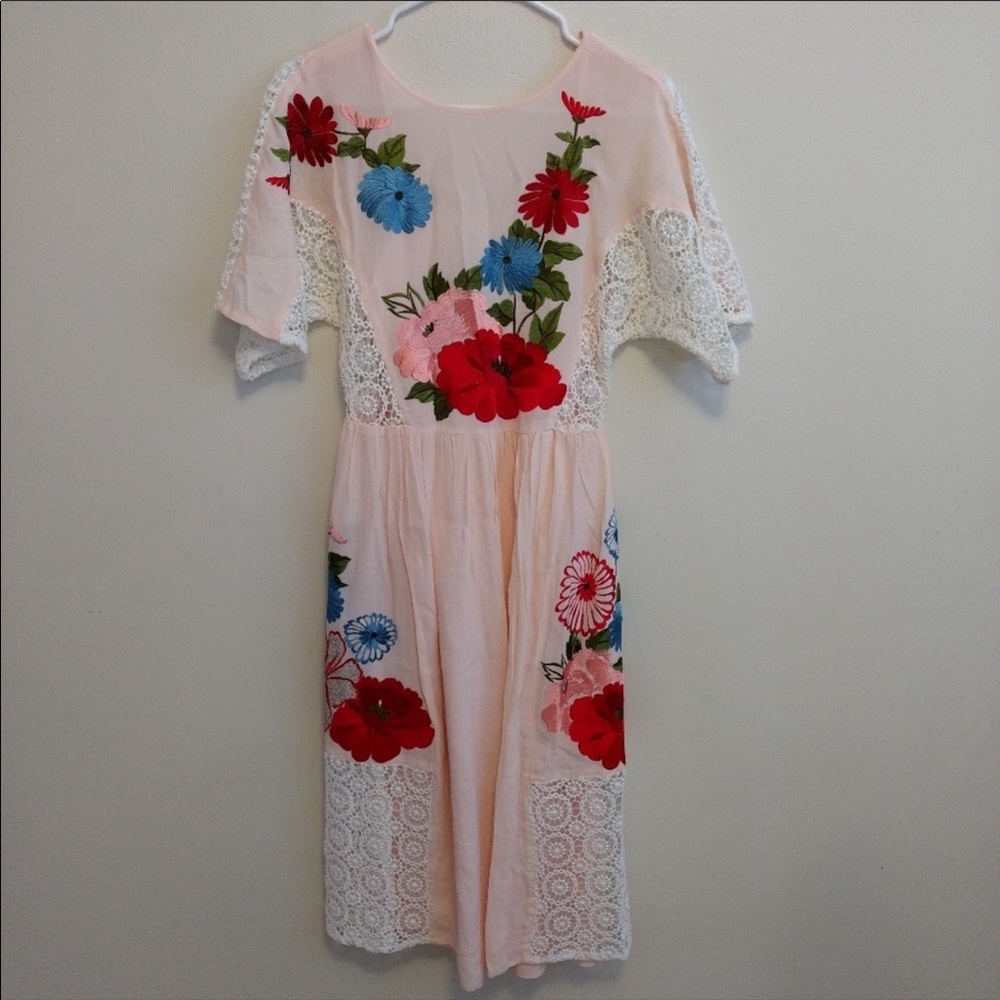Asos midi embroidered dress